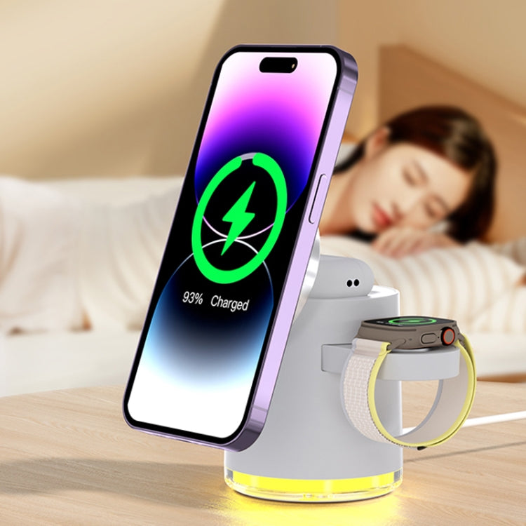C16 15W 4 in 1 Multifunctional Foldable Magnetic Wireless Charger (White) - Wireless Charger by PMC Jewellery | Online Shopping South Africa | PMC Jewellery | Buy Now Pay Later Mobicred