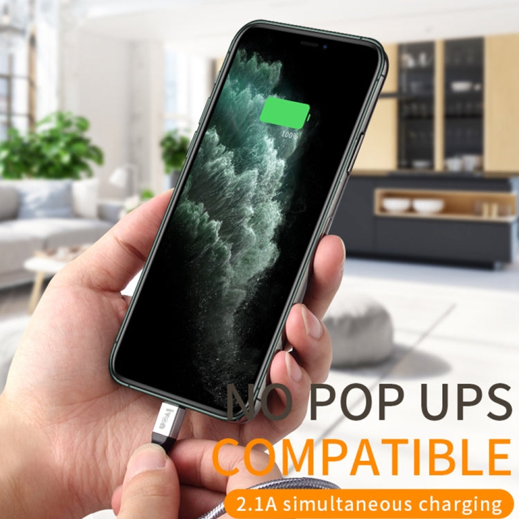 IVON CA89 2.1A USB to 8 Pin Braid Fast Charge Data Cable, Cable Length: 1m(Gold) - free shipping - PMC Jewellery - Order now!