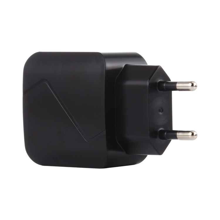 LZ-819A+C QC3.0 USB + PD 18W USB-C / Type-C Interfaces Travel Charger with Indicator Light, EU Plug (Black) - free shipping - PMC Jewellery - Order now!