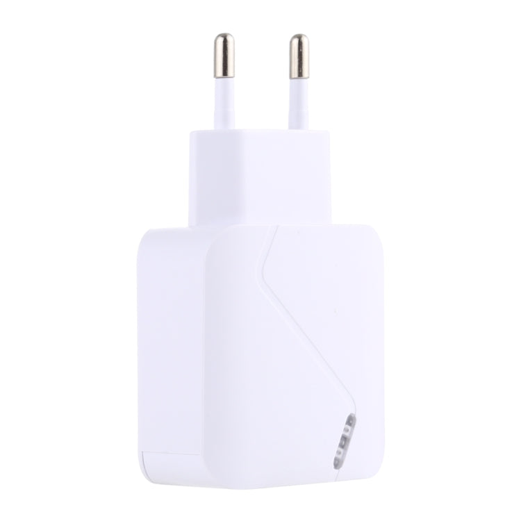 LZ-819A+C QC3.0 USB + PD 18W USB-C / Type-C Interfaces Travel Charger with Indicator Light, EU Plug (White) - free shipping - PMC Jewellery - Order now!