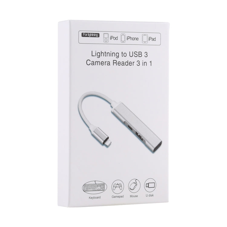 S-206 3 in 1 8 Pin Male to 2 x USB 3.0 + 8 Pin Female Camera Reader Adapter - Converter & Adapter by PMC Jewellery | Online Shopping South Africa | PMC Jewellery | Buy Now Pay Later Mobicred