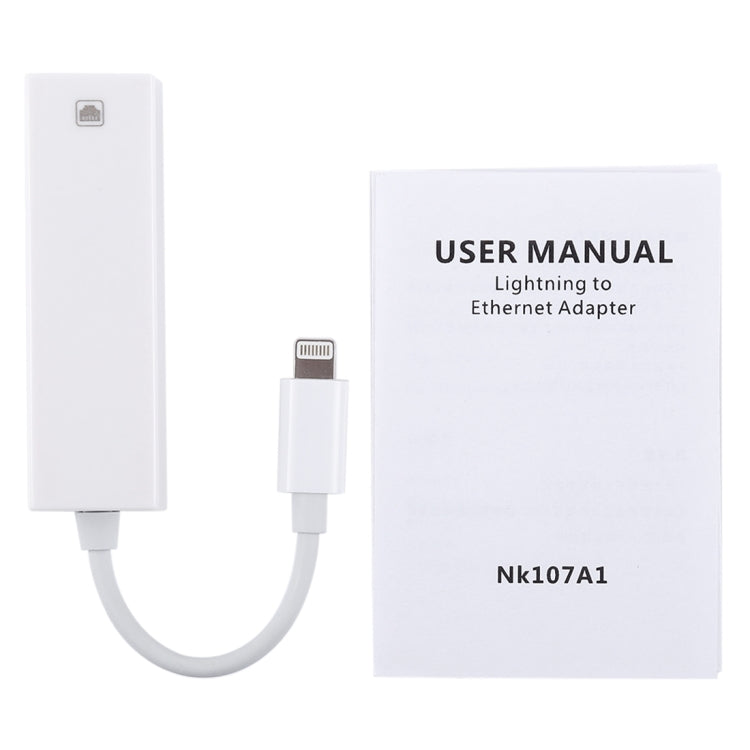 NK107A1 8 Pin to RJ45 Ethernet LAN Network Adapter Cable for iPhone / iPad Series, Total Length: 16cm(White) - Converter & Adapter by PMC Jewellery | Online Shopping South Africa | PMC Jewellery | Buy Now Pay Later Mobicred