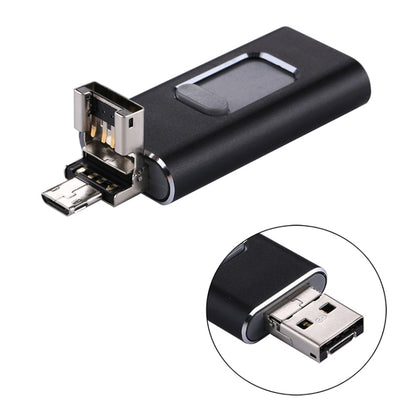 easyflash RQW-01B 3 in 1 USB 2.0 & 8 Pin & Micro USB 128GB Flash Drive(Black) - U Disk & Card Reader by PMC Jewellery | Online Shopping South Africa | PMC Jewellery | Buy Now Pay Later Mobicred