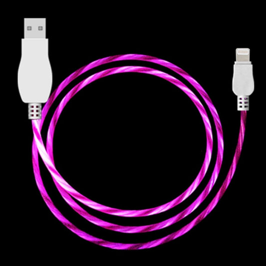 LED Flowing Light 1m USB to 8 Pin Data Sync Charge Cable for iPhone, iPad(Magenta) - Normal Style Cable by PMC Jewellery | Online Shopping South Africa | PMC Jewellery | Buy Now Pay Later Mobicred