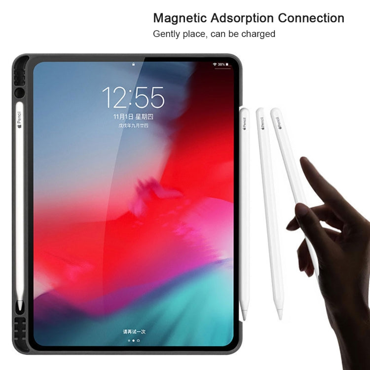 Horizontal Flip Leather Case with Pen Slot Three-folding Holder & Wake-up / Sleep Function for iPad Air 13 2024 / Pro 12.9 (2018)(Black) - iPad Pro 12.9 (2018) Cases by PMC TechLife | Online Shopping South Africa | PMC TechLife | Buy Now Pay Later Mobicred