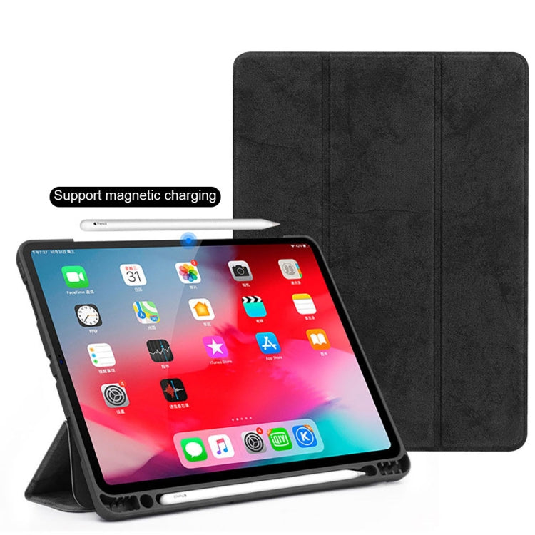 Horizontal Flip Leather Case with Pen Slot  Three-folding Holder & Wake-up / Sleep Function for iPad Air 13 2024 / Pro 12.9 (2018)(Blue) - More iPad Cases by PMC TechLife | Online Shopping South Africa | PMC TechLife | Buy Now Pay Later Mobicred