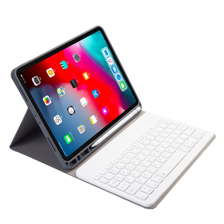 RK11 For iPad Pro 11 inch Silk Texture Detachable Plastic Bluetooth Keyboard Leather Tablet Case with Pen Slot & Stand Function(Black) - For iPad Pro by PMC TechLife | Online Shopping South Africa | PMC TechLife