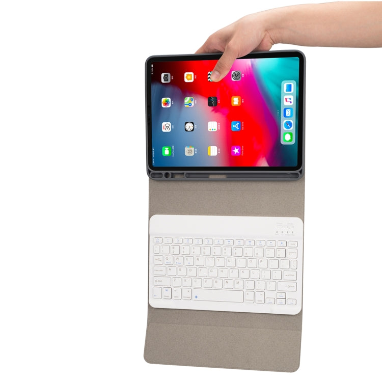 RK11 For iPad Pro 11 inch Silk Texture Detachable Plastic Bluetooth Keyboard Leather Tablet Case with Pen Slot & Stand Function(Black) - For iPad Pro by PMC TechLife | Online Shopping South Africa | PMC TechLife