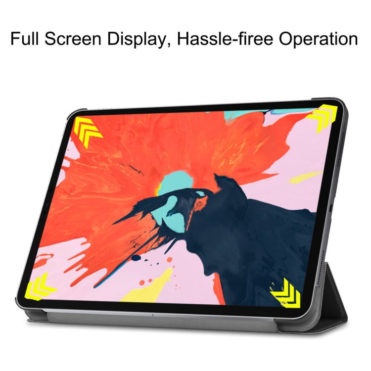 Custer Texture Horizontal Flip PU Leather Case for iPad Air 13 2024 / iPad Pro 12.9 inch (2018), with Three-folding Holder & Sleep / Wake-up Function(Black) - iPad Pro 12.9 (2018) Cases by PMC TechLife | Online Shopping South Africa | PMC TechLife | Buy Now Pay Later Mobicred