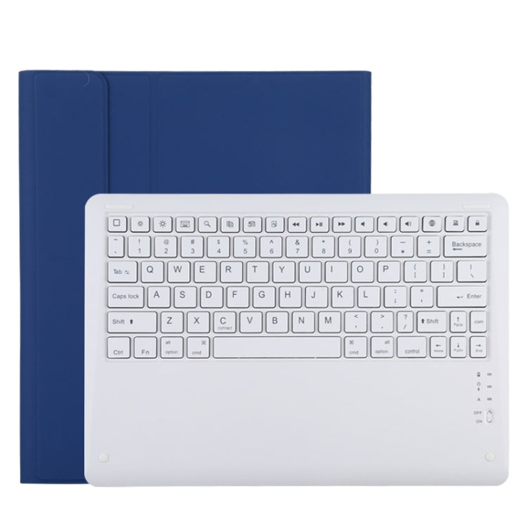 T129 Detachable Bluetooth White Keyboard Microfiber Leather Tablet Case for iPad Pro 12.9 inch (2020), with Holder (Blue) - For iPad Pro by PMC Jewellery | Online Shopping South Africa | PMC Jewellery | Buy Now Pay Later Mobicred