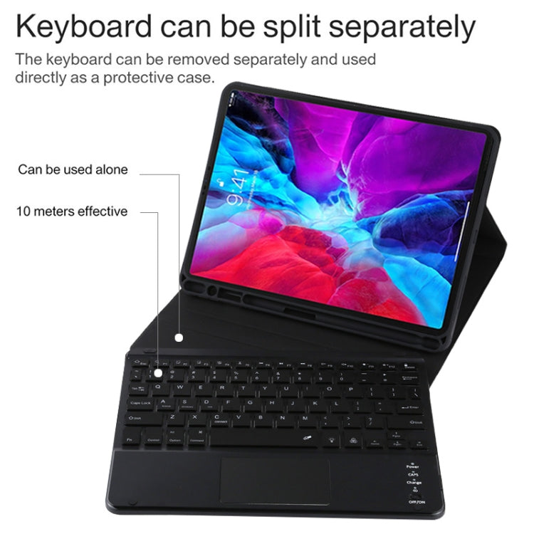 TG11BCS Detachable Bluetooth Black Keyboard Microfiber Leather Tablet Case for iPad Pro 11 inch (2020), with Backlight & Touchpad & Pen Slot & Holder (Black) - For iPad Pro by PMC TechLife | Online Shopping South Africa | PMC TechLife