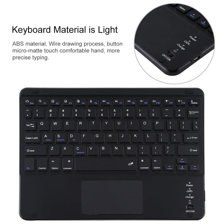 TG97BC Detachable Bluetooth Black Keyboard + Microfiber Leather Tablet Case for iPad 9.7 inch, with Touch Pad & Pen Slot & Holder(Purple) - Universal by PMC TechLife | Online Shopping South Africa | PMC TechLife