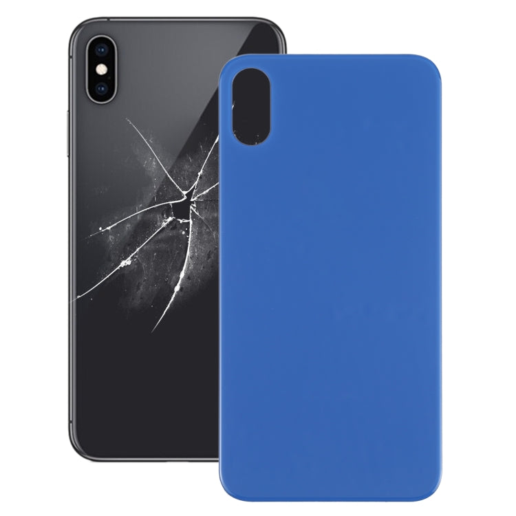 Easy Replacement Big Camera Hole Glass Back Battery Cover for iPhone X / XS(Blue) - Back Cover by PMc TechLife | Online Shopping South Africa | PMc TechLife | Buy Now Pay Later Mobicred