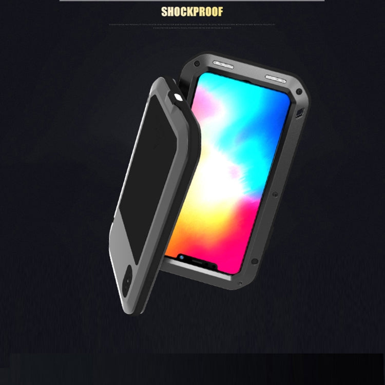 For iPhone XS Max LOVE MEI Powerful Dustproof Shockproof Anti-slip Metal + Silicone Combination Case(Black) - More iPhone Cases by LOVE MEI | Online Shopping South Africa | PMC TechLife | Buy Now Pay Later Mobicred