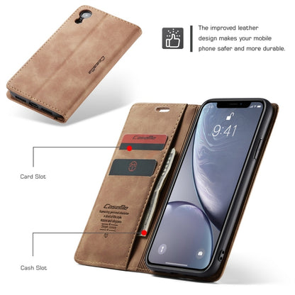 For iPhone XR CaseMe-013 Multifunctional Retro Frosted Horizontal Flip Leather Case with Card Slot & Holder & Wallet(Brown) - More iPhone Cases by CaseMe | Online Shopping South Africa | PMC Jewellery | Buy Now Pay Later Mobicred