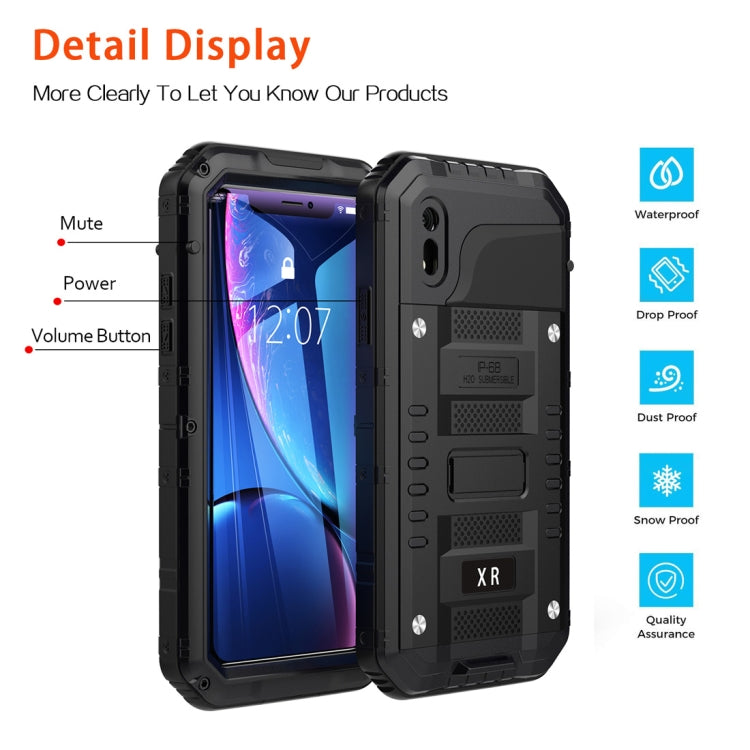 For iPhone XR Waterproof Dustproof Shockproof Zinc Alloy + Silicone Case (Black) - More iPhone Cases by PMC TechLife | Online Shopping South Africa | PMC TechLife