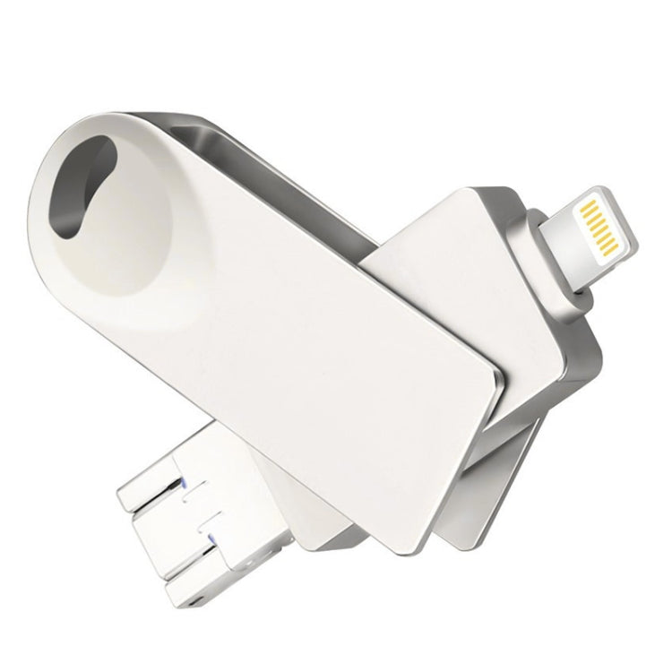 S29 3 in 1 16GB Micro USB + USB + 8 Pin Interface Metal Twister Flash Disk(Silver) - USB Flash Drives by PMC Jewellery | Online Shopping South Africa | PMC Jewellery | Buy Now Pay Later Mobicred