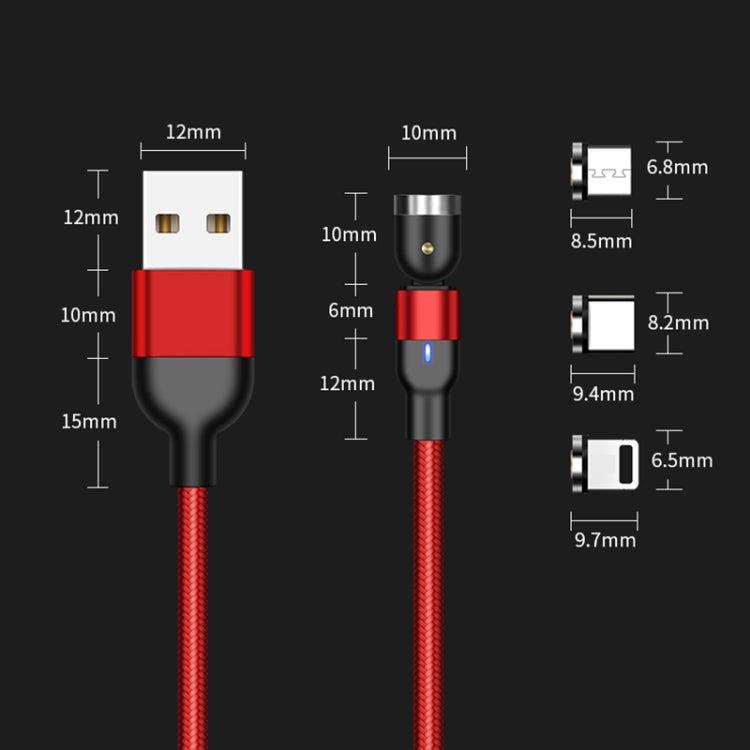 2m 2A Output USB to 8 Pin Nylon Braided Rotate Magnetic Charging Cable(Purple) - Charging Cable & Head by PMC Jewellery | Online Shopping South Africa | PMC Jewellery | Buy Now Pay Later Mobicred
