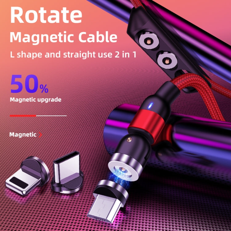 2m 2A Output USB to 8 Pin Nylon Braided Rotate Magnetic Charging Cable(Purple) - Charging Cable & Head by PMC Jewellery | Online Shopping South Africa | PMC Jewellery | Buy Now Pay Later Mobicred