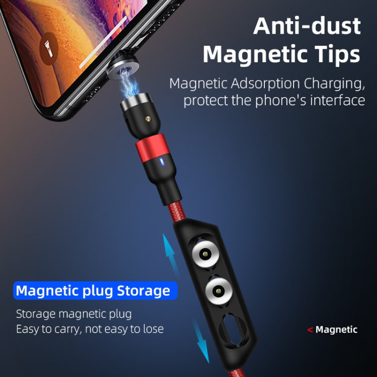 2m 2A Output USB to 8 Pin Nylon Braided Rotate Magnetic Charging Cable(Purple) - Charging Cable & Head by PMC Jewellery | Online Shopping South Africa | PMC Jewellery | Buy Now Pay Later Mobicred