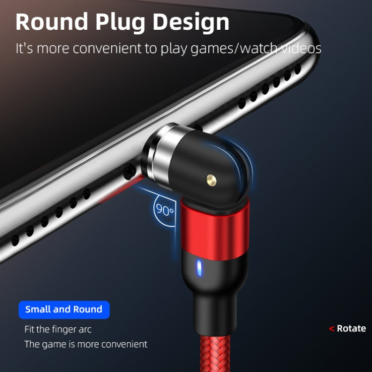 1m 2A Output USB to 8 Pin Nylon Braided Rotate Magnetic Charging Cable(Red) - Charging Cable & Head by PMC Jewellery | Online Shopping South Africa | PMC Jewellery | Buy Now Pay Later Mobicred