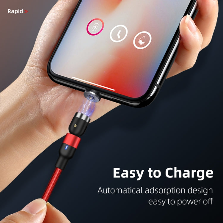 1m 2A Output USB to 8 Pin Nylon Braided Rotate Magnetic Charging Cable(Red) - Charging Cable & Head by PMC Jewellery | Online Shopping South Africa | PMC Jewellery | Buy Now Pay Later Mobicred