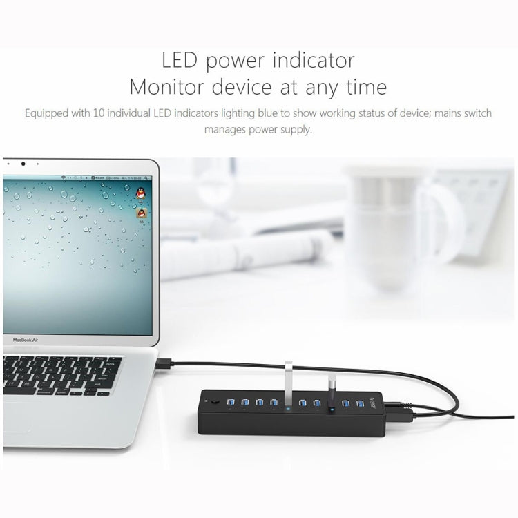 ORICO P10-U3-V1 10 USB 3.0 Ports HUB, Specification: US Plug - USB HUB by PMC Jewellery | Online Shopping South Africa | PMC Jewellery | Buy Now Pay Later Mobicred
