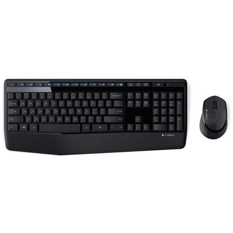 Logitech MK345 Wireless Full-size Keyboard + 2.4GHz 1000DPI Wireless Optical Mouse Set with Nano Receiver(Black) - free shipping - PMC Jewellery - Order now!