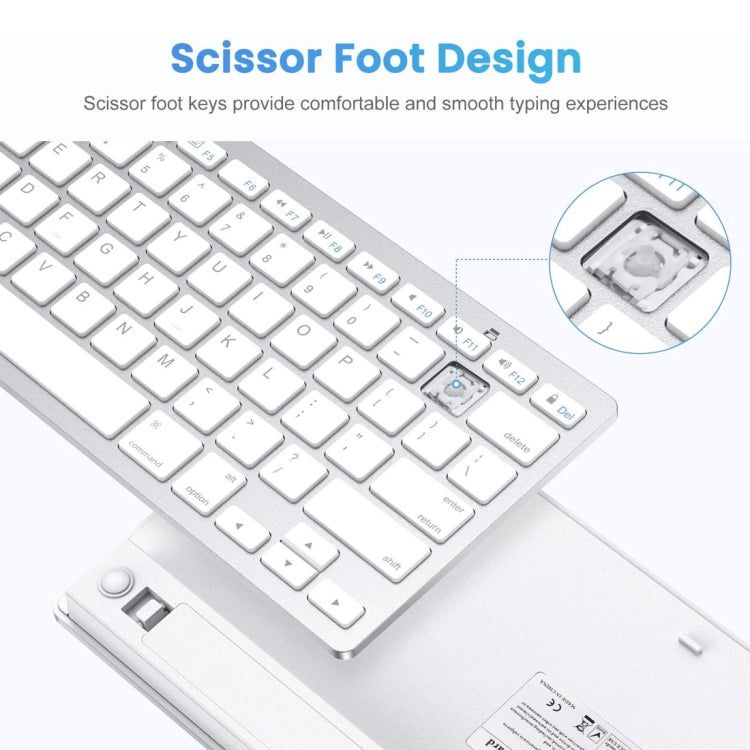 WB-8022 Ultra-thin Wireless Bluetooth Keyboard, Arabic Keys(Silver) - free shipping - PMC Jewellery - Order now!