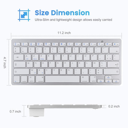 WB-8022 Ultra-thin Wireless Bluetooth Keyboard for iPad, Samsung, Huawei, Xiaomi, Tablet PCs or Smartphones, French Keys(Silver) - Wireless Keyboard by PMC Jewellery | Online Shopping South Africa | PMC Jewellery | Buy Now Pay Later Mobicred