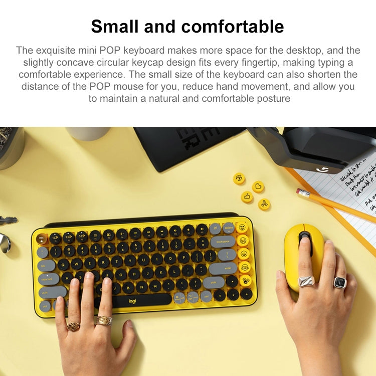 Logitech POP KEYS Round Button Bluetooth Mechanical Keyboard(Yellow) - Wireless Keyboard by Logitech | Online Shopping South Africa | PMC Jewellery | Buy Now Pay Later Mobicred