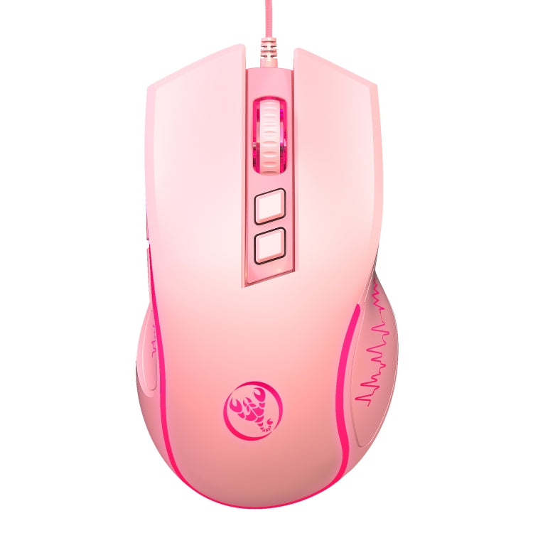 HXSJ X100 7-buttons 3600 DPI Cool Glowing Wired Gaming Mouse, Cable Length: 1.5m (Pink) - Wired Mice by HXSJ | Online Shopping South Africa | PMC TechLife | Buy Now Pay Later Mobicred