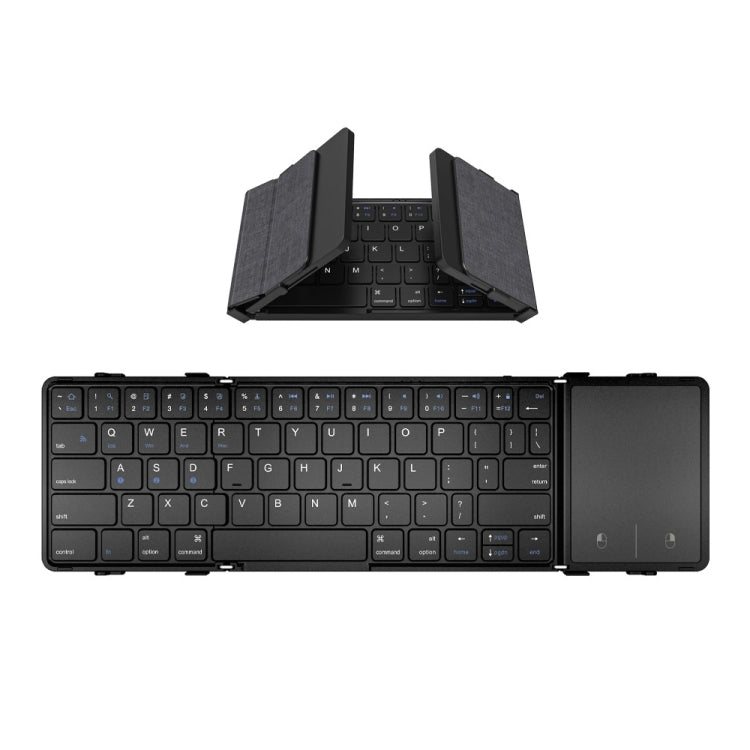 B1053 Leather Portable Tri-Fold Bluetooth Keyboard - Wireless Keyboard by PMC Jewellery | Online Shopping South Africa | PMC Jewellery | Buy Now Pay Later Mobicred