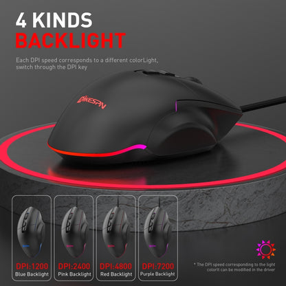 MKESPN X11 7-buttons 7200DPI RGB Wired Macro-definition Gaming Mouse - Wired Mice by MKESPN | Online Shopping South Africa | PMC Jewellery | Buy Now Pay Later Mobicred