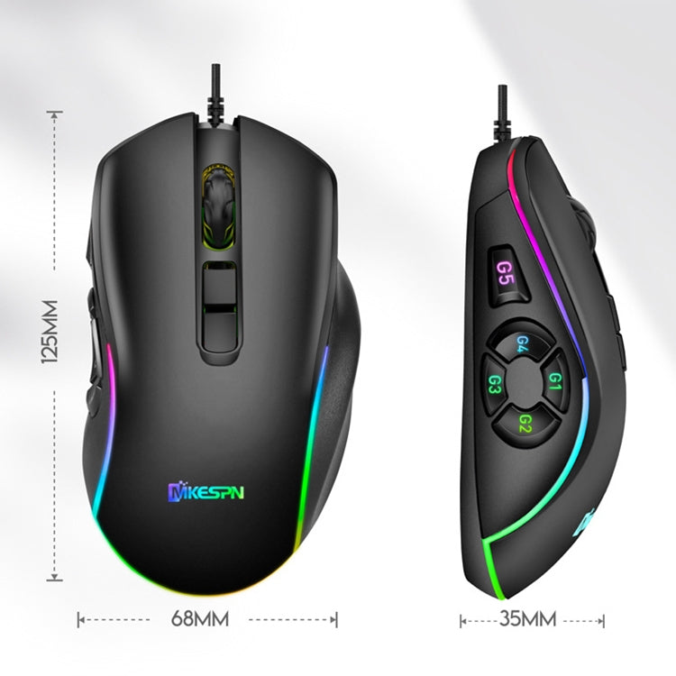 MKESPN X9 10 Buttons 7200DPI RGB Macro Definition Gaming Wired Mouse - Wired Mice by MKESPN | Online Shopping South Africa | PMC Jewellery | Buy Now Pay Later Mobicred