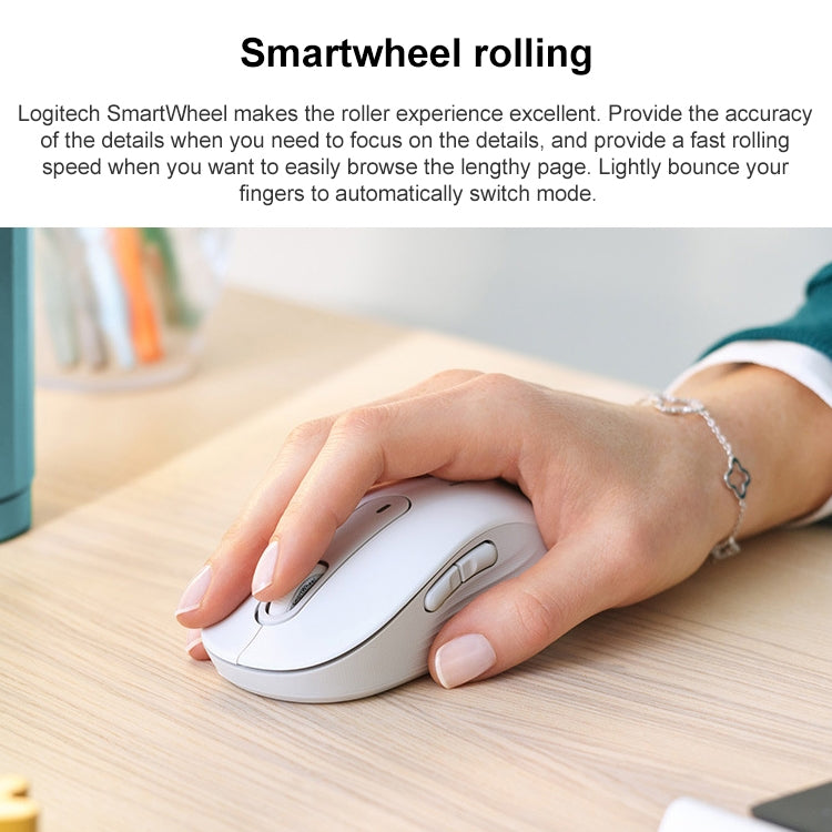 Logitech M650L 2000DPI 2.4GHz Wireless Bluetooth Dual Mode Mouse (White) - Wireless Mice by Logitech | Online Shopping South Africa | PMC Jewellery | Buy Now Pay Later Mobicred