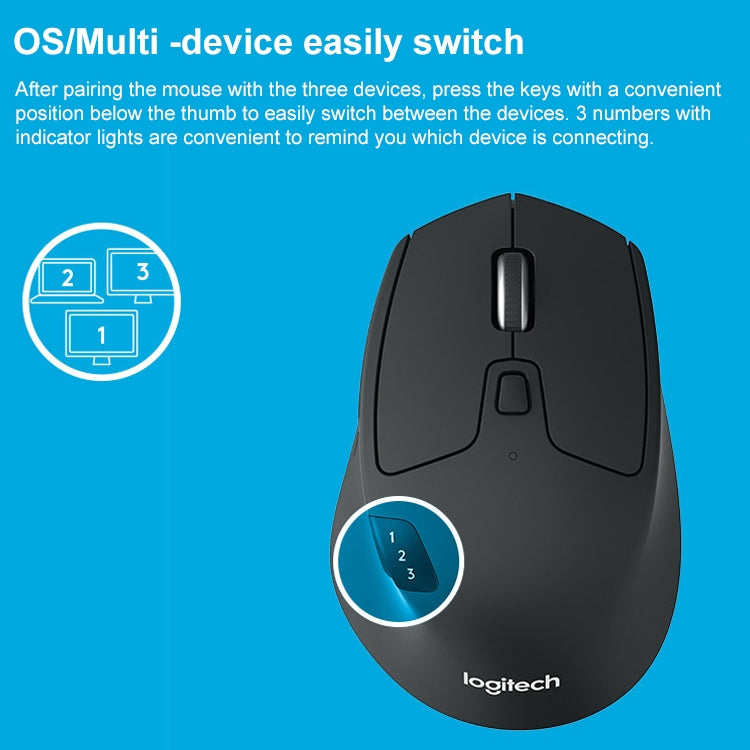 Logitech M720 1000DPI 2.4GHz Wireless Bluetooth Multimode Mouse (Black) - free shipping - PMC Jewellery - Order now!