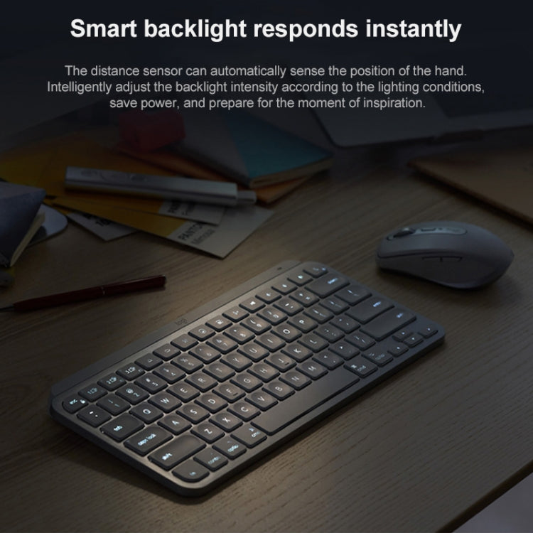 Logitech MX Keys Mini Wireless Bluetooth Ultra-thin Smart Backlit Keyboard (Grey) - Wireless Keyboard by Logitech | Online Shopping South Africa | PMC Jewellery | Buy Now Pay Later Mobicred