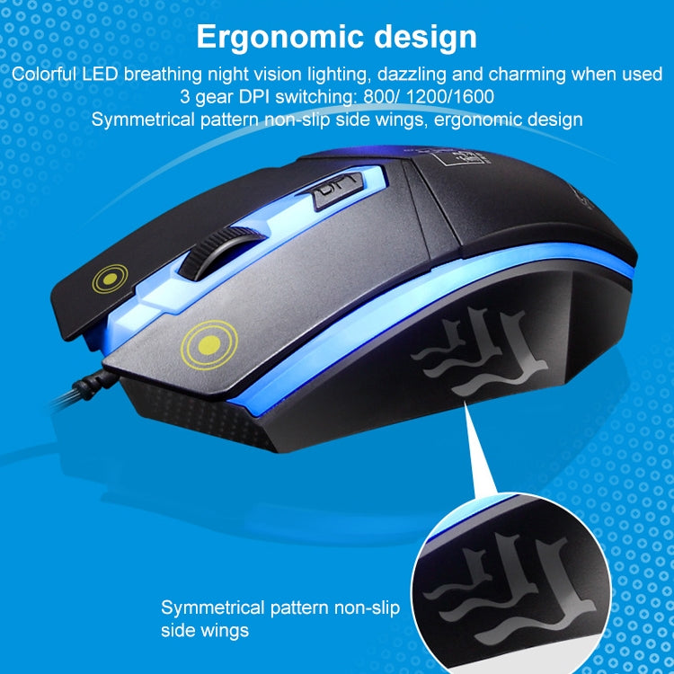 ZGB G21 Luminous Wired Keyboard + Mouse Set (Black) - Wired Keyboard by Chasing Leopard | Online Shopping South Africa | PMC TechLife | Buy Now Pay Later Mobicred