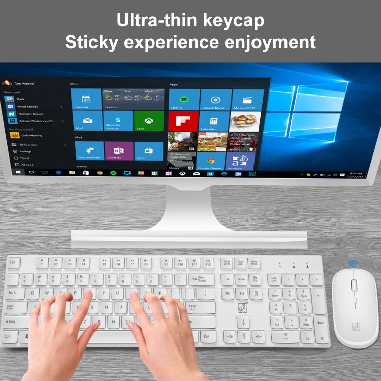 ZGB 8820 Candy Color Wireless Keyboard + Mouse Set (White) - free shipping - PMC Jewellery - Order now!