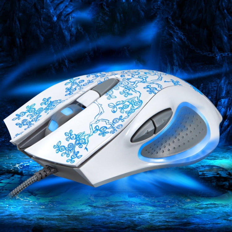 ZGB 169 USB 2400DPI Four-speed Adjustable LED Backlight Wired Optical E-sport Gaming Mouse with Counter Weight, Length: 1.45m(White) - free shipping - PMC TechLife - Order now!