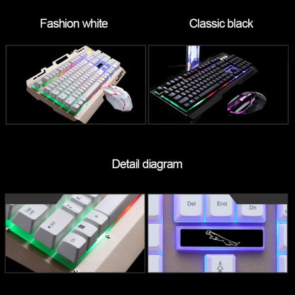 Chasing Leopard G700 USB RGB Backlight Wired Optical Gaming Mouse and Keyboard Set, Keyboard Cable Length: 1.35m, Mouse Cable Length: 1.3m(White) - Wired Keyboard by Chasing Leopard | Online Shopping South Africa | PMC Jewellery | Buy Now Pay Later Mobicred