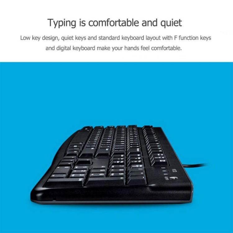 Logitech K120 USB Waterproof Splash Wired Keyboard for Desktop Computers / Laptops(Black) - Wired Keyboard by Logitech | Online Shopping South Africa | PMC Jewellery | Buy Now Pay Later Mobicred