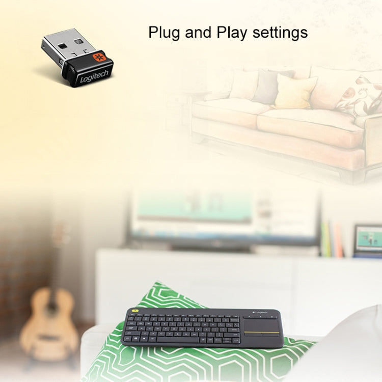 Logitech K400 Plus 2.4GHz Wireless Touch Control Keyboard, Wireless Range: 10m (Black) - free shipping - PMC Jewellery - Order now!