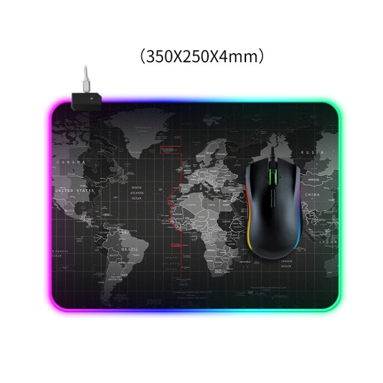 Computer World Map Pattern Illuminated Mouse Pad, Size: 35 x 25 x 0.4cm - Mouse Pads by PMC Jewellery | Online Shopping South Africa | PMC Jewellery | Buy Now Pay Later Mobicred