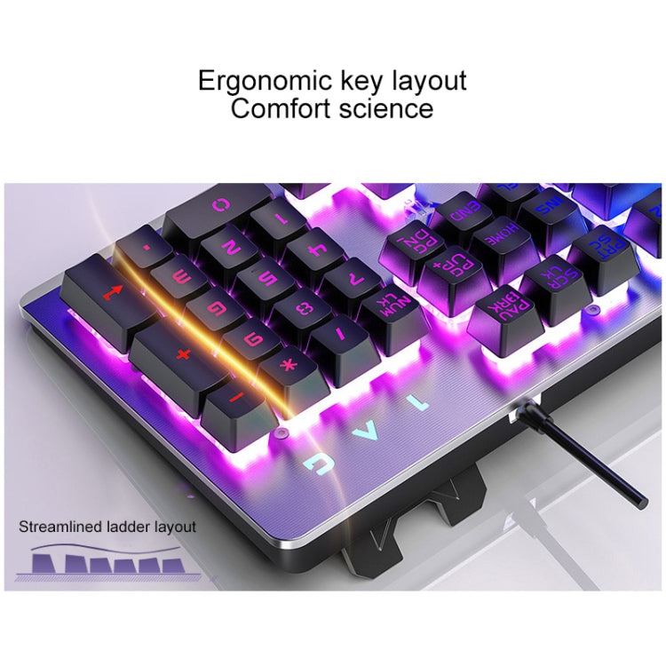 YINDIAO K002 USB Wired Mechanical Feel RGB Backlight Keyboard + Optical Silent Mouse + Headset Set(Black) - free shipping - PMC Jewellery - Order now!