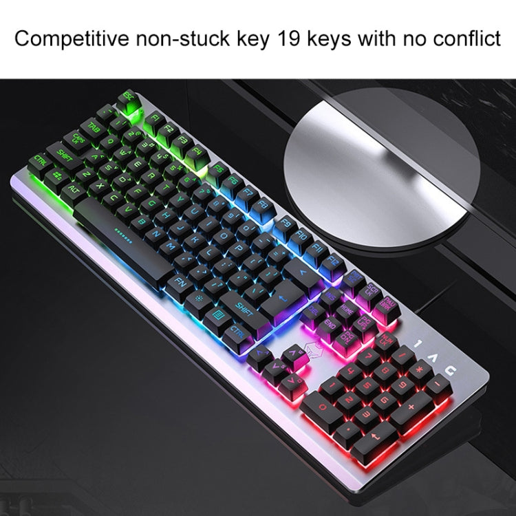 YINDIAO K002 USB Wired Mechanical Feel RGB Backlight Keyboard + Optical Silent Mouse + Headset Set(Black) - free shipping - PMC Jewellery - Order now!