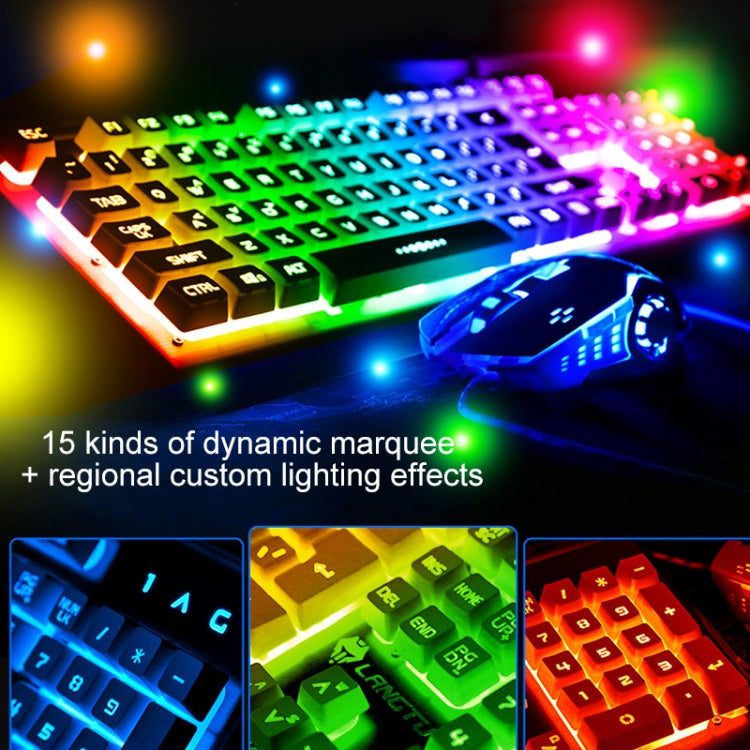 YINDIAO K002 USB Wired Mechanical Feel Sound Control RGB Backlight Keyboard + Optical Silent Mouse + Headset Set(Black) - free shipping - PMC Jewellery - Order now!