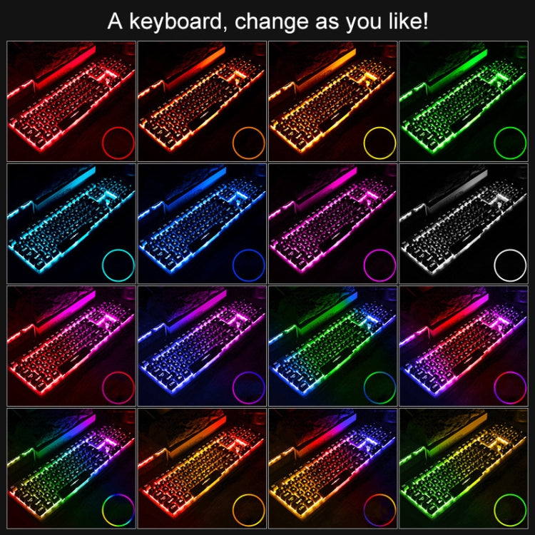 YINDIAO K002 USB Wired Mechanical Feel Sound Control RGB Backlight Keyboard + Optical Silent Mouse + Headset Set(Black) - free shipping - PMC Jewellery - Order now!