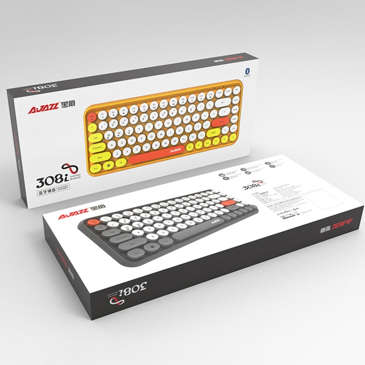 Ajazz 308I Tablet Mobile Phone Computer Household Office Wireless Keyboard(White) - Wireless Keyboard by PMC Jewellery | Online Shopping South Africa | PMC Jewellery | Buy Now Pay Later Mobicred